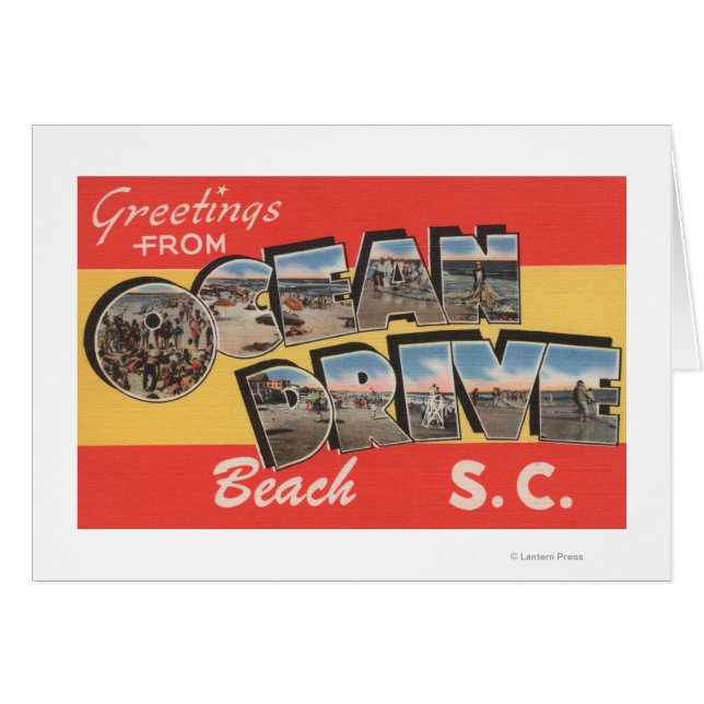 South Carolina - Ocean Drive Beach Hälsningskort (Framsidan Horizontal)