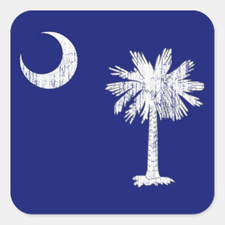 South Carolina Palmetto Flagga Fyrkantigt Klistermärke