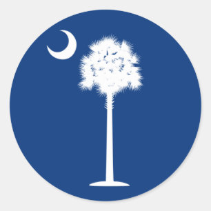 South Carolina Palmetto och Crescent Måne Sticker Runt Klistermärke