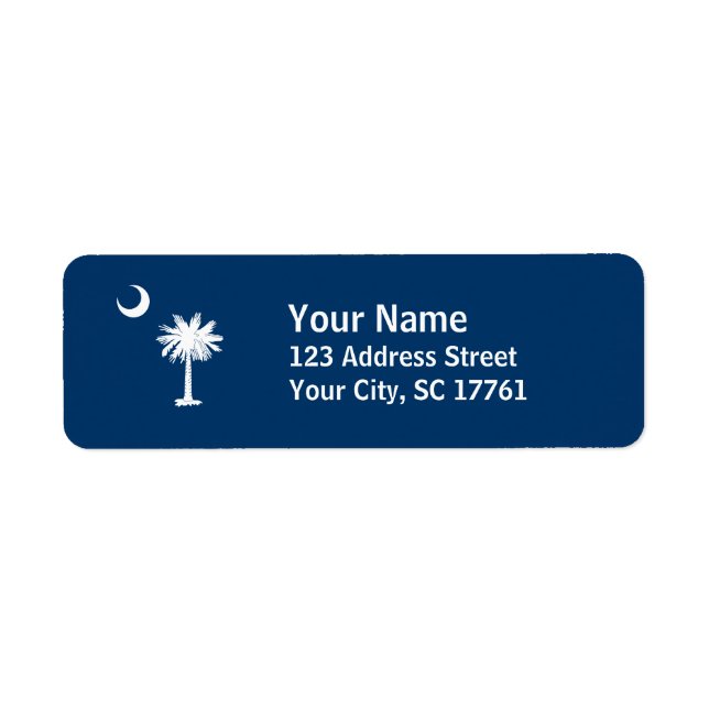 South Carolina Palmetto Returetiketter Returadress Etikett (Framsidan)