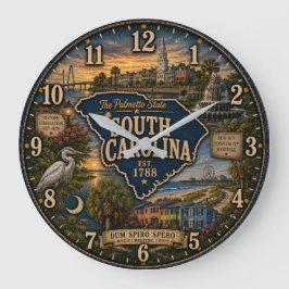 South Carolina Palmetto State Coastal Charleston Stor Klocka