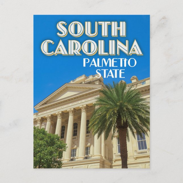 South Carolina Palmetto State Vykort (Framsida)