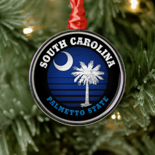 SOUTH CAROLINA PALMETTO STATLIG FLAGGA JULGRANSPRYDNAD METALL