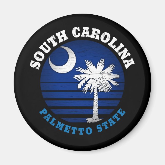 SOUTH CAROLINA PALMETTO STATLIG FLAGGA MAGNET (Framsidan)