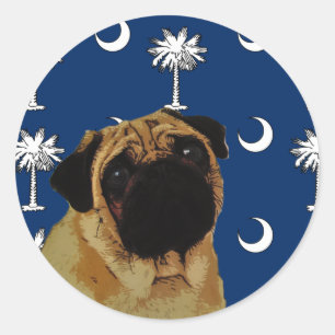 South Carolina Pug Runt Klistermärke