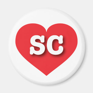 South Carolina Red Heart - I kärlek SC Magnet