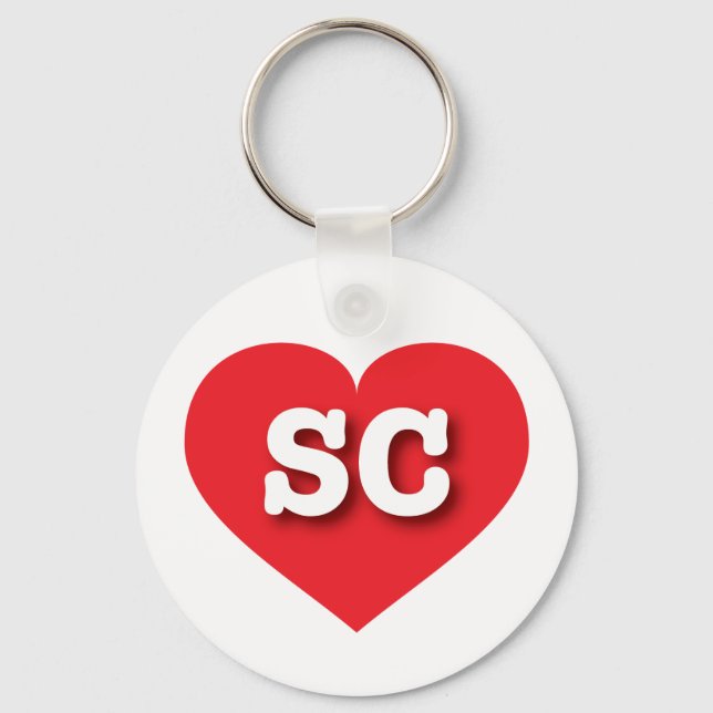 South Carolina Red Heart - I kärlek SC Nyckelring (Framsida)