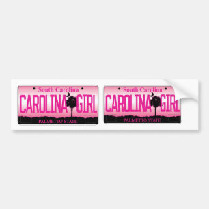 South Carolina registreringsskylt "Carolina flicka Bildekal