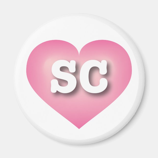 South Carolina Rosa Fade Heart - I kärlek SC Magnet (Framsidan)