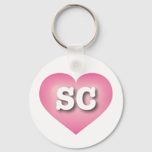 South Carolina Rosa Fade Heart - I kärlek SC Nyckelring
