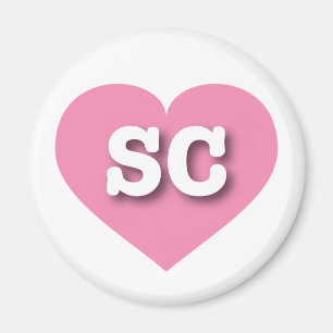 South Carolina Rosa Heart - I kärlek SC Magnet