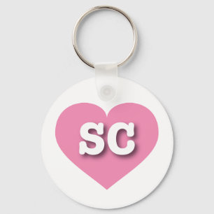 South Carolina Rosa Heart - I kärlek SC Nyckelring