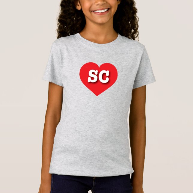 South Carolina Rosa Heart - I kärlek SC T Shirt (Framsida)