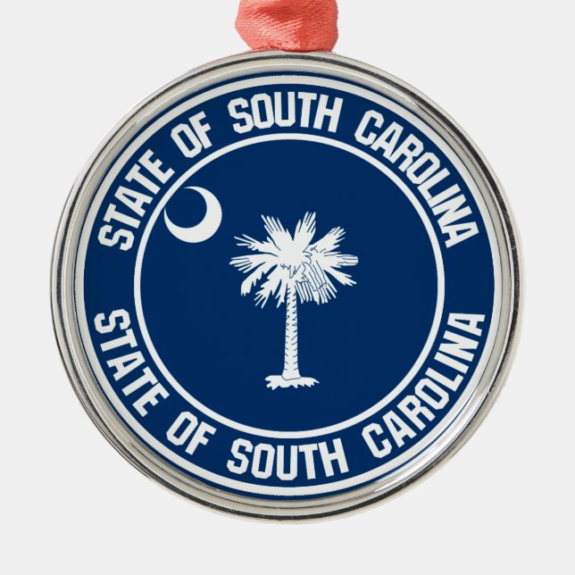South Carolina Round Emblem Julgransprydnad Metall (Framsidan)