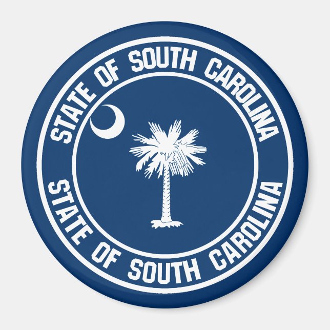 South Carolina Round Emblem Magnet (Framsidan)