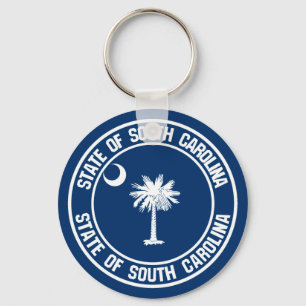 South Carolina Round Emblem Nyckelring
