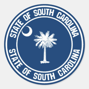 South Carolina Round Emblem Runt Klistermärke