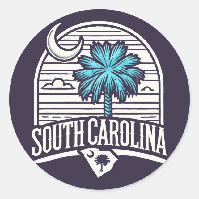 South Carolina Runt Klistermärke (Framsida)