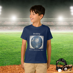 South Carolina SC Born Sports Baseball Kids T Shirt