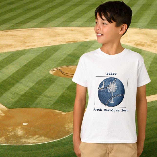 South Carolina SC Born Sports Baseball Kids T Shirt (Skapare uppladdad)