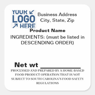 South Carolina SC Cottage Law Sticker Label Fyrkantigt Klistermärke