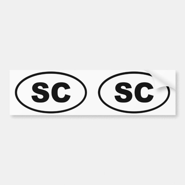 South Carolina SC oval Bildekal (Framsidan)