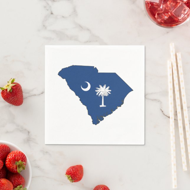 South Carolina Shaped Statlig flagga Carolinian Pa Pappersservett (Insitu)