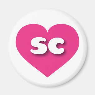 South Carolina shock rosa eart - I kärlek sc Magnet