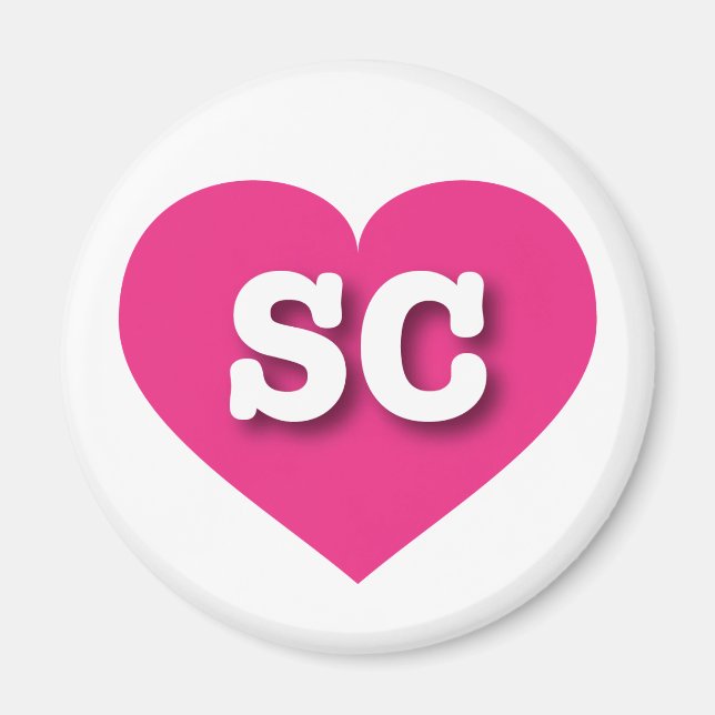 South Carolina Shock rosa Heart - I kärlek SC Magnet (Framsidan)