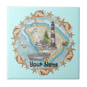 South Carolina Snäckas Lighthouse Tile Kakelplatta