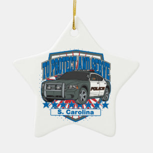 South Carolina som skyddar och som tjänar som Julgransprydnad Keramik