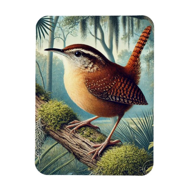 South Carolina State Bird Carolina Wren Magnet (Vertikal)