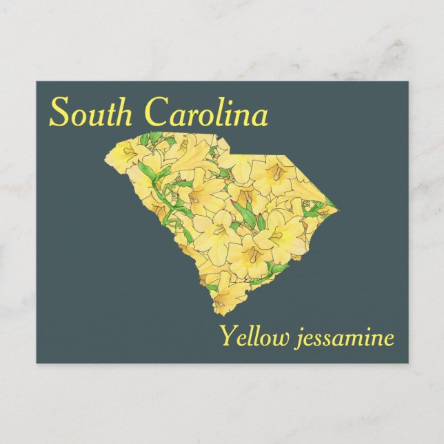 South Carolina State Flower Collage Karta Vykort (Framsida)