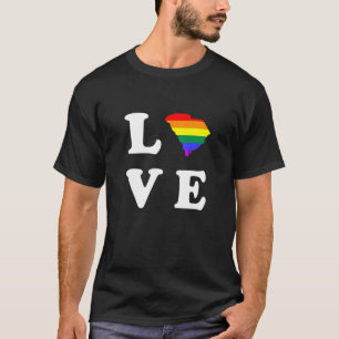 South Carolina State Karta Lgbt Lesbisk Gay rights T Shirt