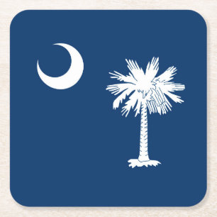 South Carolina Statlig flagga Decor Underlägg Papper Kvadrat