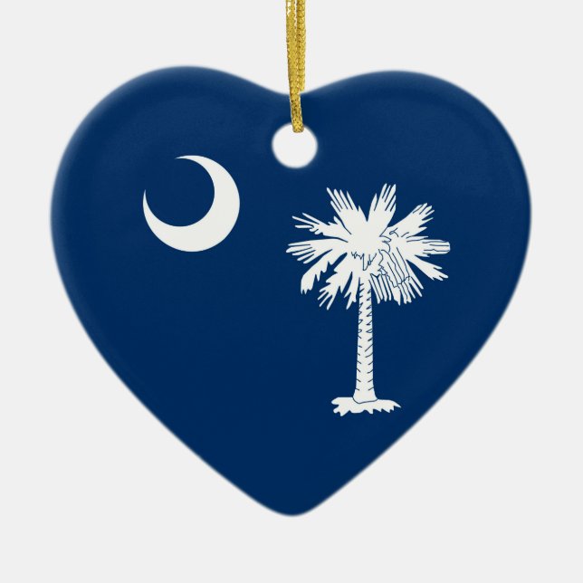 South Carolina Statlig flagga Design Decor Julgransprydnad Keramik (Framsidan)