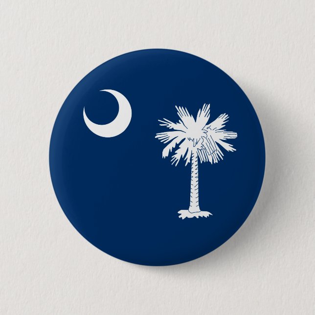 South Carolina Statlig flagga Design Decor Knapp (Framsida)
