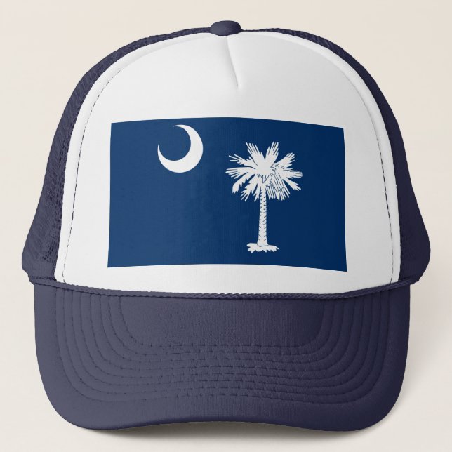 South Carolina Statlig flagga Design Decor Truckerkeps (Framsida)