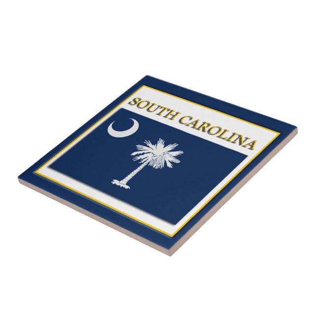 South Carolina Statlig flagga Design Tile Kakelplatta (Sidan)