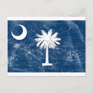 South Carolina Statlig flagga (Distress) Vykort