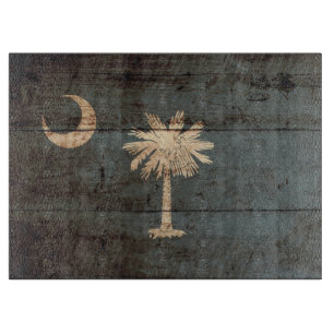 South Carolina statlig flagga på gammalt Wood kor