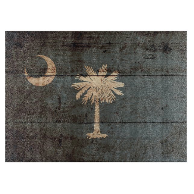 South Carolina statlig flagga på gammalt Wood korn (Framsidan)