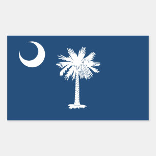 South Carolina Statlig flagga Rektangulärt Klistermärke