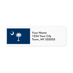 South Carolina statlig flagga Returadress Etikett