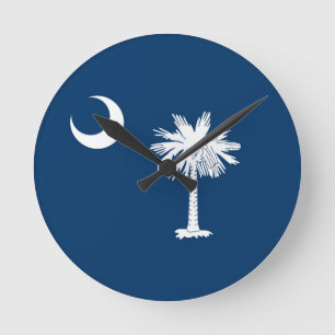 South Carolina statlig flagga Rund Klocka