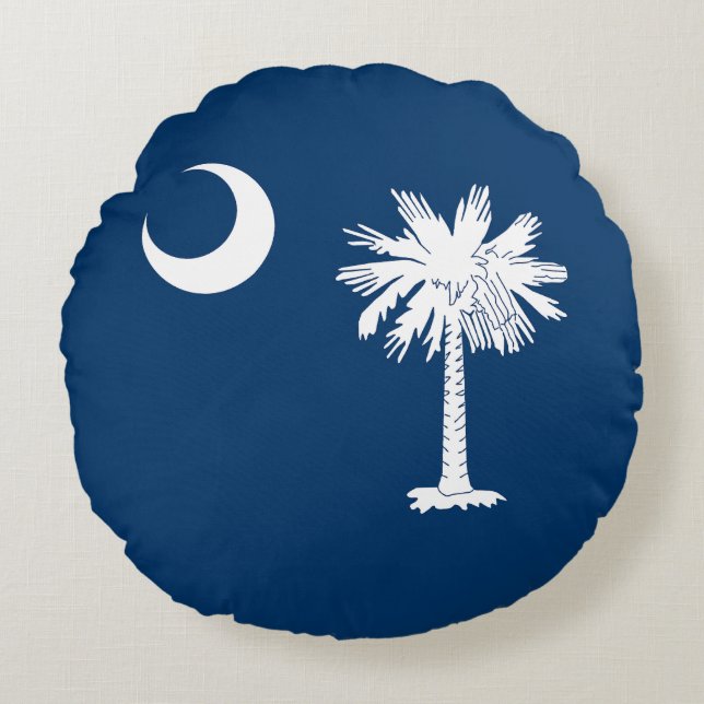 South Carolina Statlig flagga Rund Kudde (Framsidan)