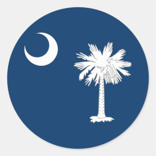 South Carolina Statlig flagga Runt Klistermärke