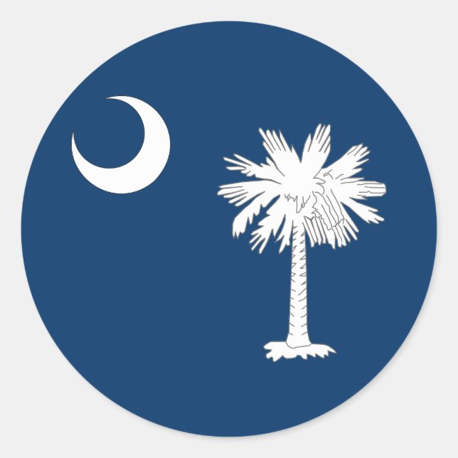 South Carolina Statlig flagga Runt Klistermärke (Framsida)