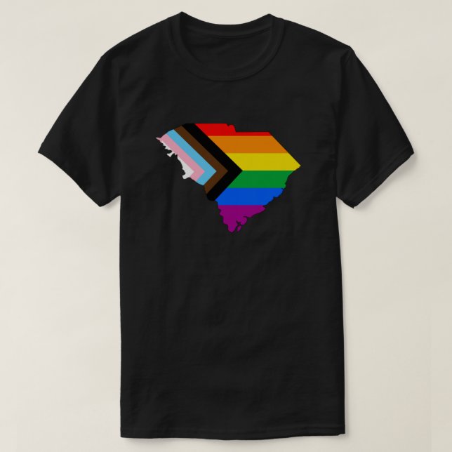 South Carolina Statliga Pride HBTQ Progress Pride T Shirt (Design framsida)