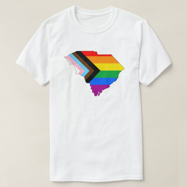 South Carolina Statliga Pride HBTQ Progress Pride T Shirt (Design framsida)